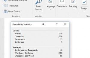 test readability in word for mac